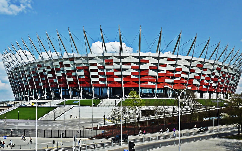 National Stadium, Warsaw, PGE Narodowy, Poland, Polish football stadium, exterior, Poland national football team stadium, Europe, HD wallpaper