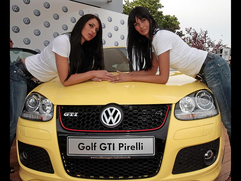 Pirelli-Girls, 08, babes, gti, golf, HD wallpaper