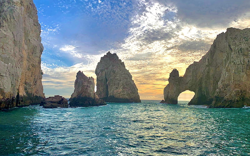 The Arch of Cabo San Lucas, rocks, Mexico, arch, ocean, HD wallpaper