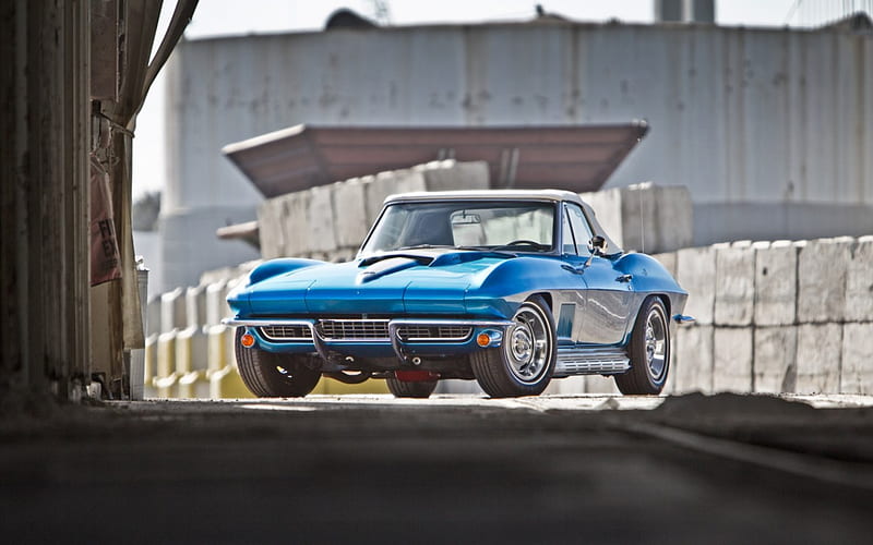 1967-Corvette-Sting-Ray-427, Classic, GM, Vette, Blue, HD wallpaper