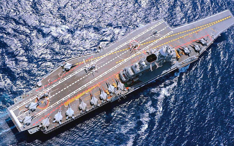 Vikramaditya, aircraft carrier, sea, Indian Navy, INS Vikramaditya, HD wallpaper