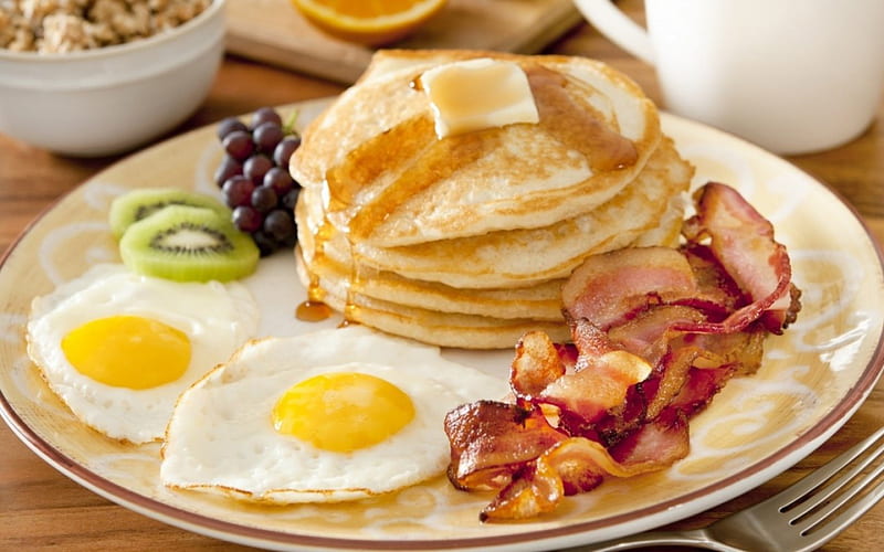 Food, eggs, pancake, eat, HD wallpaper