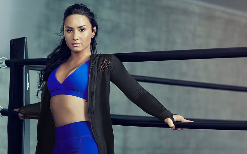Demi Lovato, training, fitness, american actress, superstars, HD wallpaper