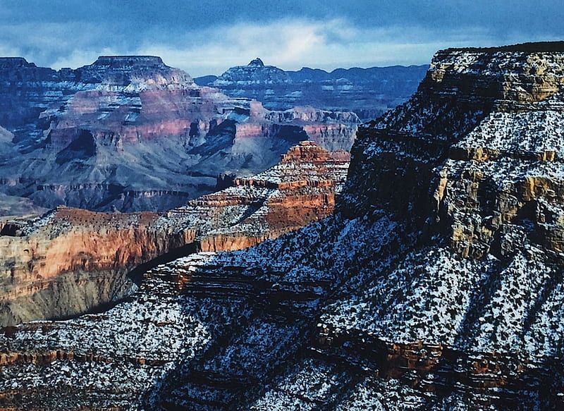 Morning at The Grand Canyon, National Parks, Mountains, Canyons, Nature, HD wallpaper