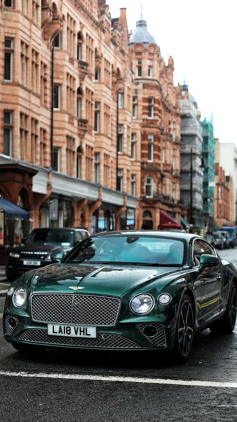 BritishGreen Bentley, bentley, green, gt, car, supercar luxury, london, new, 2019, HD phone wallpaper