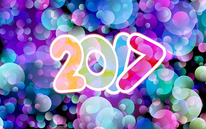 Happy New year 2017 glare, abstract background, 2017 New Year, HD wallpaper