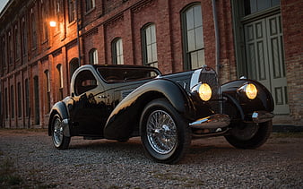 Bugatti Vintage Car, bugatti, carros, vintage, black, HD wallpaper