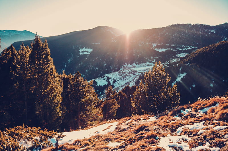 Images Andorra Pyrenees Nature Autumn mountain Trees