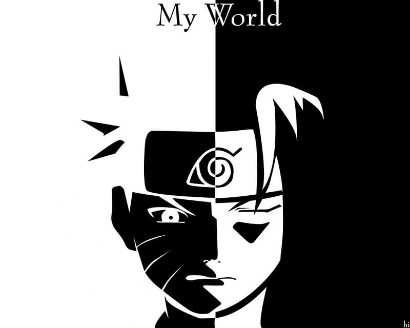 Naruto AND Sasuke IN One Face, world, shinobi, naruto, sasuke, HD wallpaper