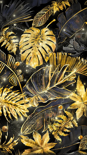 Black and Gold Large Floral Wallpaper / Peel and Stick Wallpaper Remov -  ONDECOR.COM