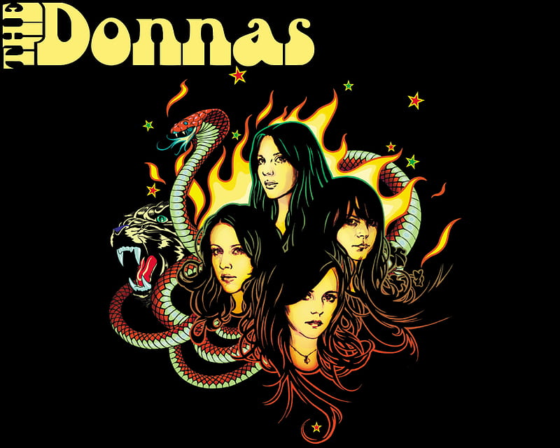 The Donnas Fall Behind Me, the donnas, rock, fall behind me, girls, snake, HD wallpaper