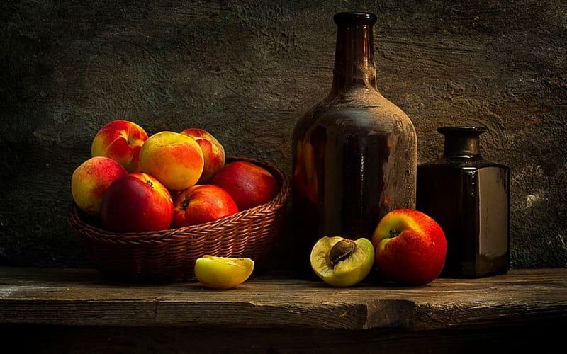 Still Life, summer, dust, bottle, fruits, HD wallpaper | Peakpx