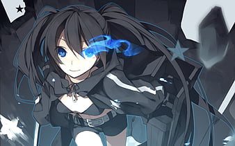 Black Rock Shooter Pretty Original Black Star Shooter Fantasy Anime Blue Fire Hd Wallpaper Peakpx