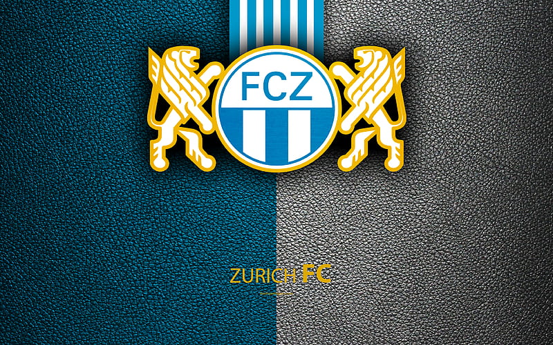 Zurich FC Swiss football club, leather texture, Zurich logo, emblem, Swiss Super League, Zurich, Switzerland, football, HD wallpaper