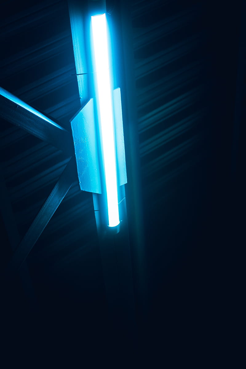 lamp, neon, light, glow, blue, HD phone wallpaper