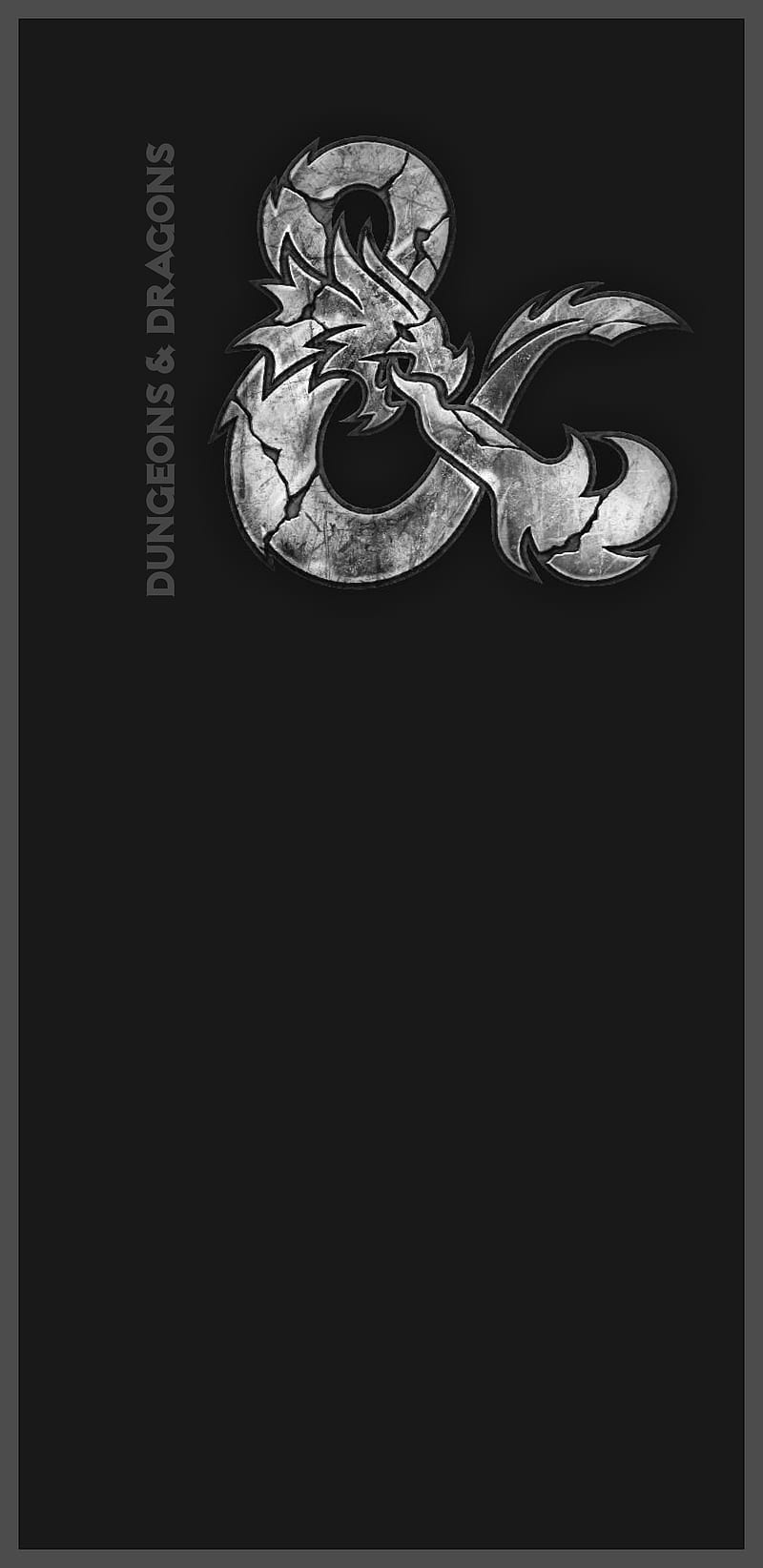 DnD Logo, dice, dm, dragons, dungeons, gris, rpg, tabletop, HD phone wallpaper