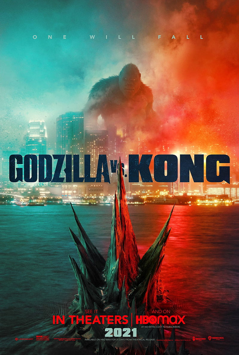 Godzilla Vs Kong, Godzilla, King Kong, kaiju, city, battle, creature, movies, movie poster, HD phone wallpaper