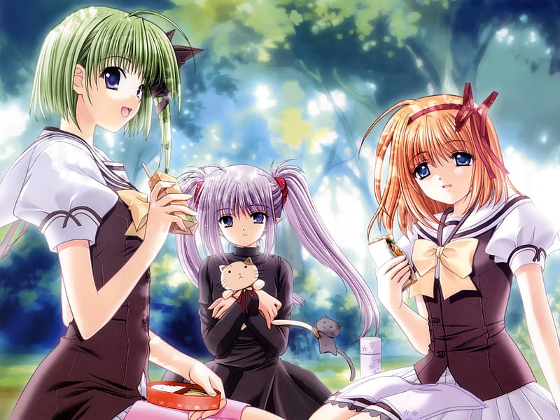 Lunch time, girls, lunch, anime, teddy, HD wallpaper | Peakpx