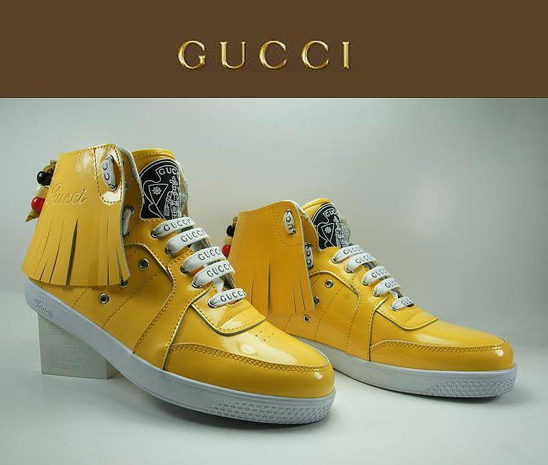Gucci Diamante Leather High-top Sneaker in Yellow for Men | Lyst