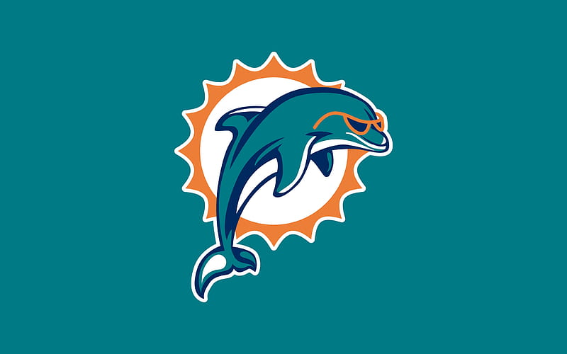 Miami Dolphins Logo In Orange Blue Design Background HD Miami Dolphins  Wallpapers, HD Wallpapers