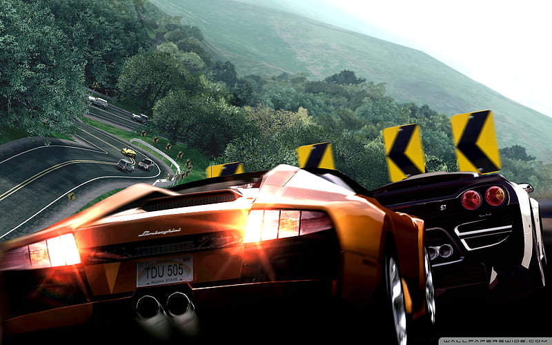 Test Drive Unlimited, sportscar, race, racing, video game, lamborghini, speed, car, test drive, fast, HD wallpaper