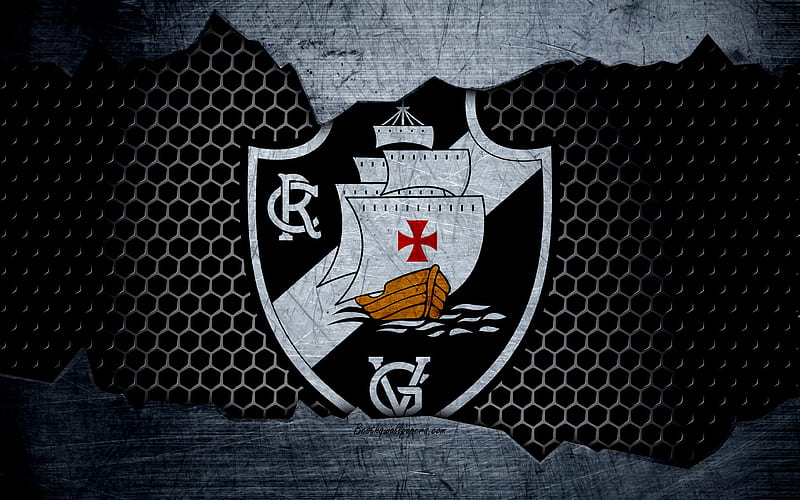 Vasco da Gama Serie A, logo, grunge, Brazil, soccer, football club, metal texture, art, Vasco da Gama FC, HD wallpaper
