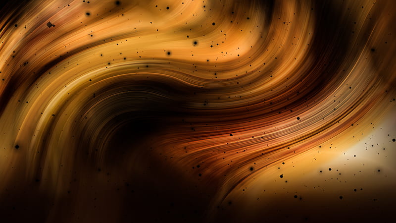 Yellow Orange Brown Particles Abstract, HD wallpaper