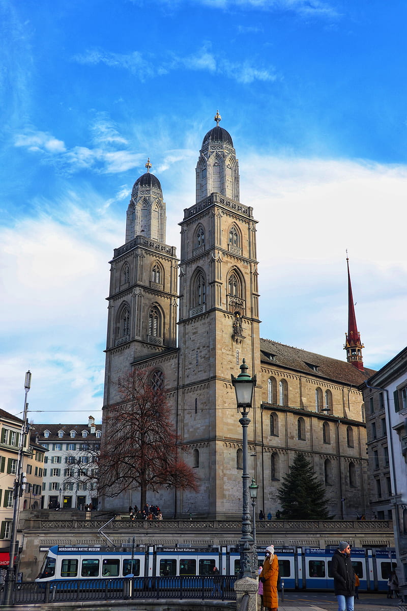 Zurich, cathedral, church, old town, switzerland, HD phone wallpaper