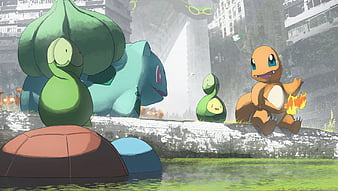 Papel de parede : ilustração, Fundo simples, minimalismo, colagem, verde,  desenho animado, Pokemon, Bulbasaur, Squirtle, Charmander, ARTE, cor,  forma, número, Captura de tela, Fonte 1440x900 - Hirano - 182373 - Papel de  parede para pc - WallHere