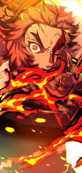 Demon Slayer Kyojuro Flame Hashira Wallpaper iPhone Phone 4K #2361f