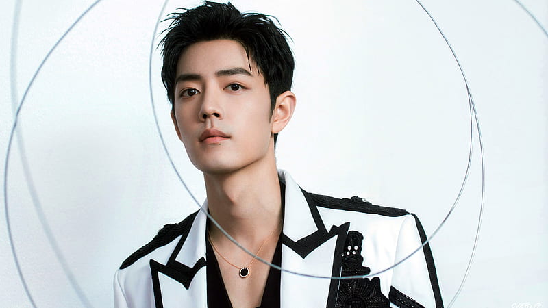 Handsome Xiao Zhan Is Wearing White Black Dress In Sky Background Boys, HD wallpaper