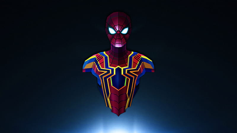 Spiderman Lowpoly Minimalism, spiderman, low-poly, minimalism, minimalist, superheroes, artist, artwork, digital-art, behance, HD wallpaper
