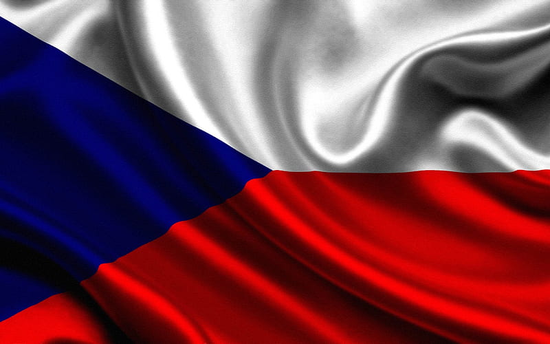 flag of Czech Republic, Czech flag, silk flag, European flags, HD wallpaper