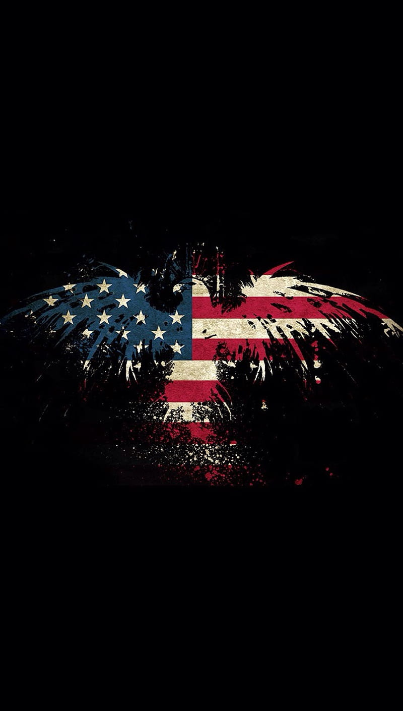 USA, eagle, flag, HD phone wallpaper
