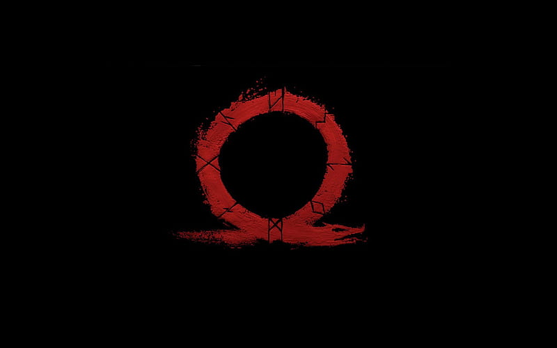 God Of War 4, New Omega, logo, black background, HD wallpaper
