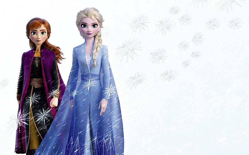 Frozen 2, 2019, promotional materials elsa, anna, main characters, HD wallpaper