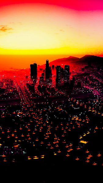 Wallpaper city, game, night, Grand Theft Auto V, GTA V, GTA 5 for mobile  and desktop, section игры, resolution 7424x1124 - download