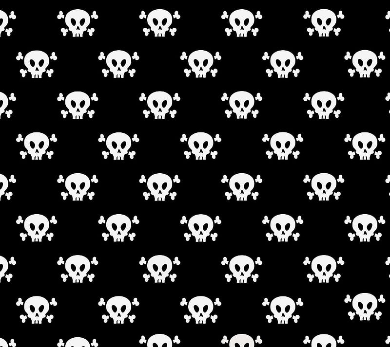 Skulls Pattern, black, desenho, halloween, HD wallpaper
