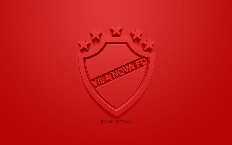 Vila Nova FC, creative 3D logo, red background, 3d emblem, Brazilian football club, Serie B, Goiania, Brazil, 3d art, football, stylish 3d logo, HD wallpaper