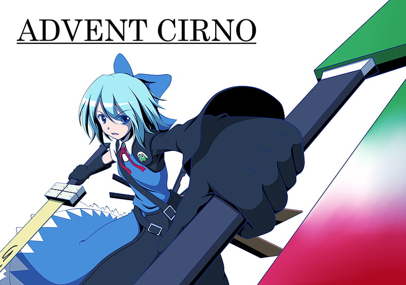 Advent Cirno, ffvii, cirno, ff7, swords, cloud, touhou, HD wallpaper