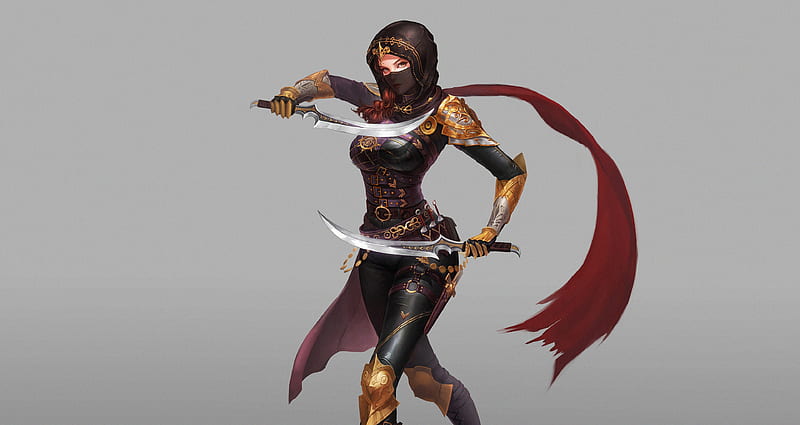 Katana Warrior , anime-girl, warrior, artist, artwork, digital-art, HD wallpaper