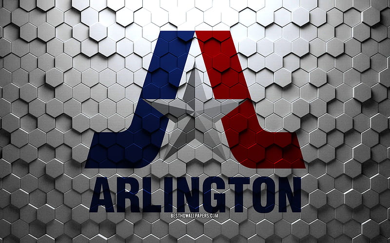 Flag of Arlington, Texas, Honeycomb Art, Arlington Hexagons Flag, Arlington, Zd Hexagons Art, Arlington Flag, HD wallpaper
