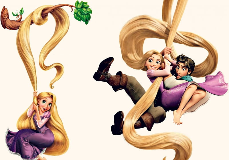 swinging by tangled rapunzel hair