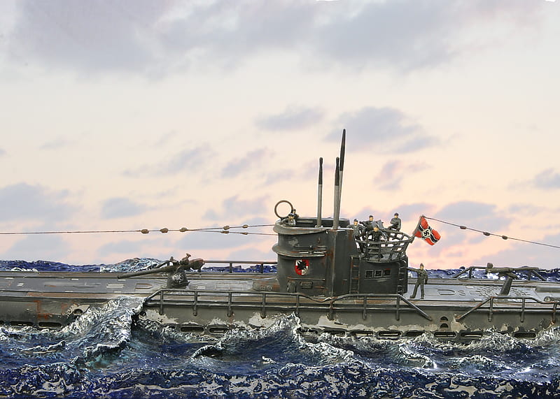 u-boat test, art, military, u-boat, ww2, HD wallpaper