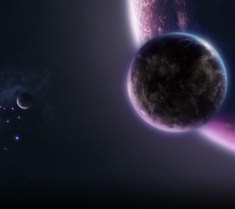 Purple Planets, HD wallpaper