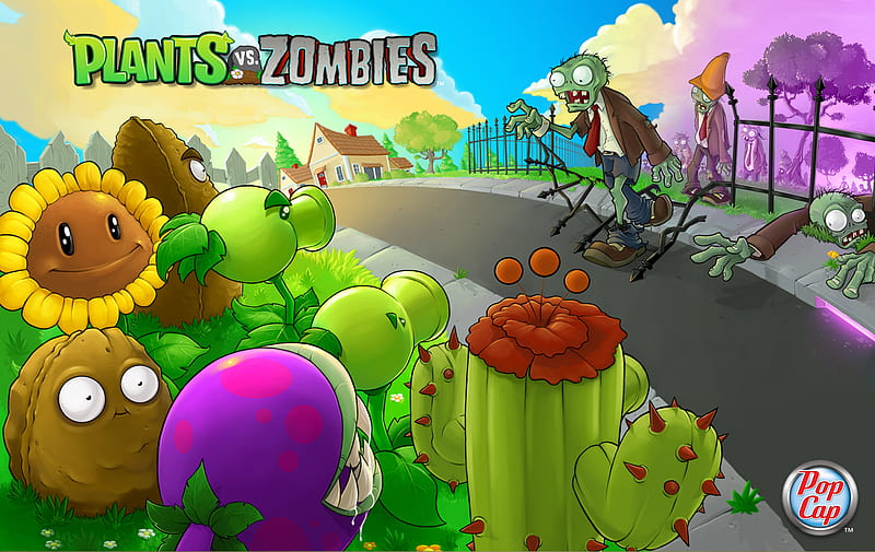 Plants vs. Zombies, zombies, action, plants, game, fun, pc, HD wallpaper