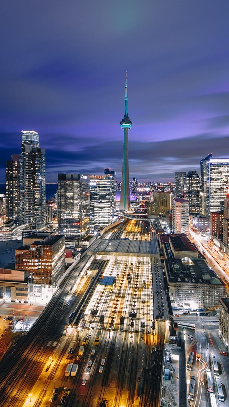 Toronto Lights, buildings, canada, carros, city, cn tower, ontario,  skyscrapers, HD phone wallpaper | Peakpx