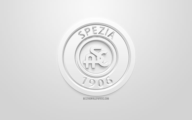 Spezia Calcio, creative 3D logo, white background, 3d emblem, Italian football club, Serie B, La Spezia, Liguria, Italy, 3d art, football, stylish 3d logo, HD wallpaper