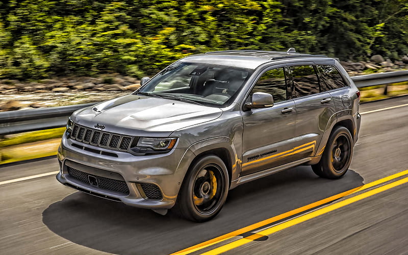 Jeep Grand Cherokee, 2020, front view, exterior, new silver Grand Cherokee, sporty SUV, American cars, Jeep, HD wallpaper
