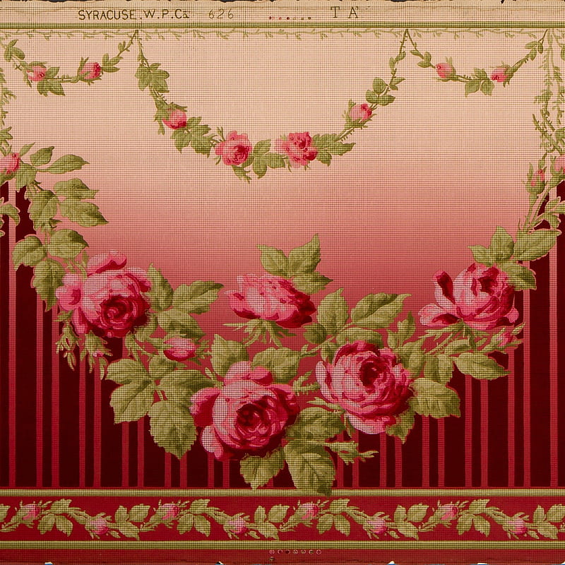 Blended Frieze With Rose Garlands Antique - Bolling & Company, Antique Red, HD phone wallpaper